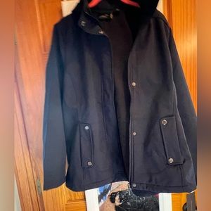 Navy Blue Women’s lightweight rain jacket with soft lining.  size XL
